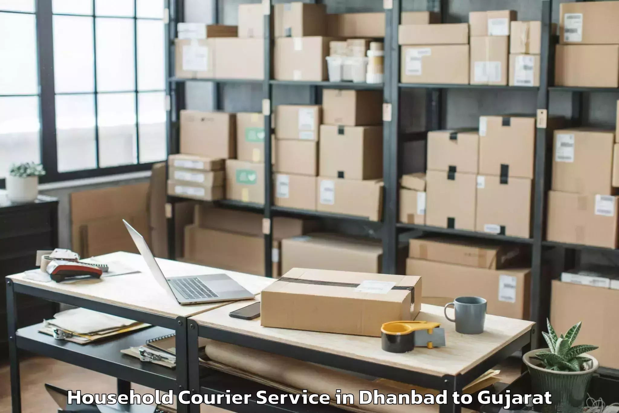 Efficient Dhanbad to Girgadhada Household Courier